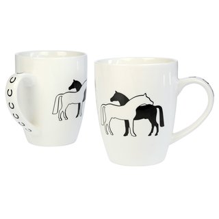 Tasse / Kaffeebecher groß, Zwei Pferde