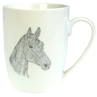 Kaffeebecher Pferdekopf / Stute mit Fohlen