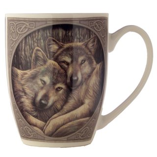 Tasse Wolfspaar (Porzellan) Treue Gefährten - Loyal Companions, Design Lisa Parker