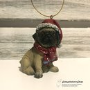 Weihnachtsanhänger Hund mit Weihnachtsmütze