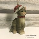 Weihnachtsanhänger Katze mit Weihnachtsmütze