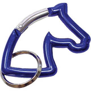 Schlüsselanhänger Karabiner Pferdekopf blau