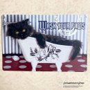 Blechschild Katze in Badewanne "Black Cat - Wash...