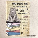 Blechschild Katze mit Spruch "Once upon a time..."