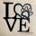 Wanddeko aus Metall "Love" mit Herz und Pfotenabdruck
